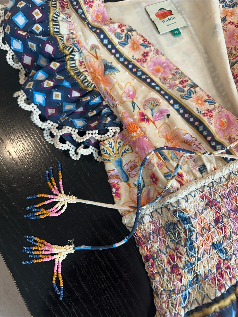 FARM Rio Floral Maxi Dress in Cream, Pink & Blue - Picture 5 of 12